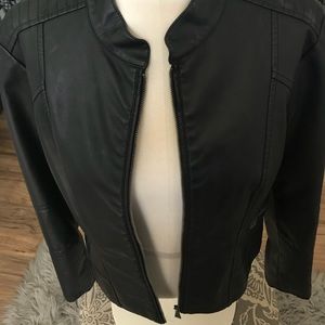 Leather biker jacket